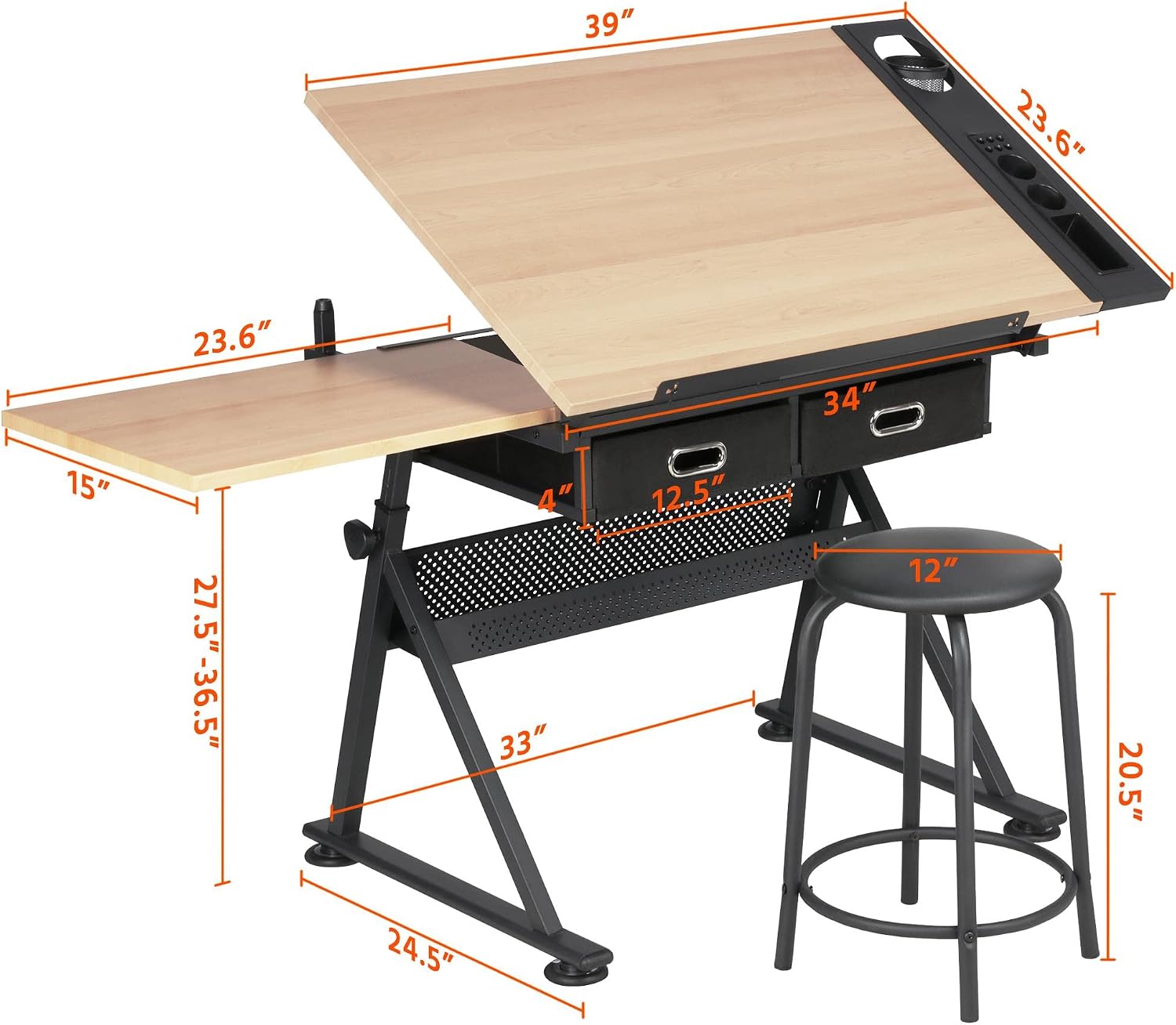 Table de dessin réglable avec  - Office Furniture Table avis et prix